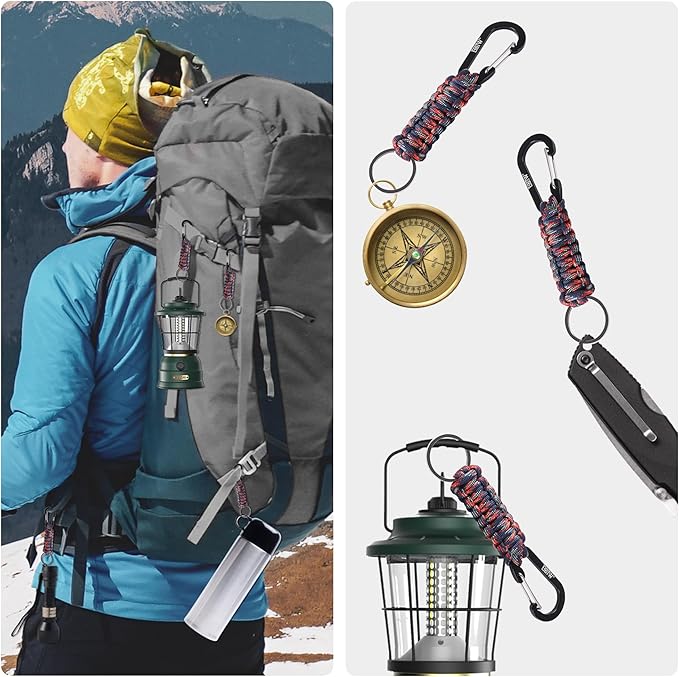EOTW Paracord Keychain for Men Women Paracord Carabiner Backpack Keychain with Aluminum Clip for Camping Hiking Outdoor Gear