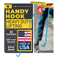T&T Tools Heavy Duty Handy Hook – Portable 30 Inch with 3/8" Round Pump Hook End –Multipurpose Lifting and Pulling Tool for Manhole Covers, Septic Tanks, Storm Drains, Sewer Lids & More –4 Pack