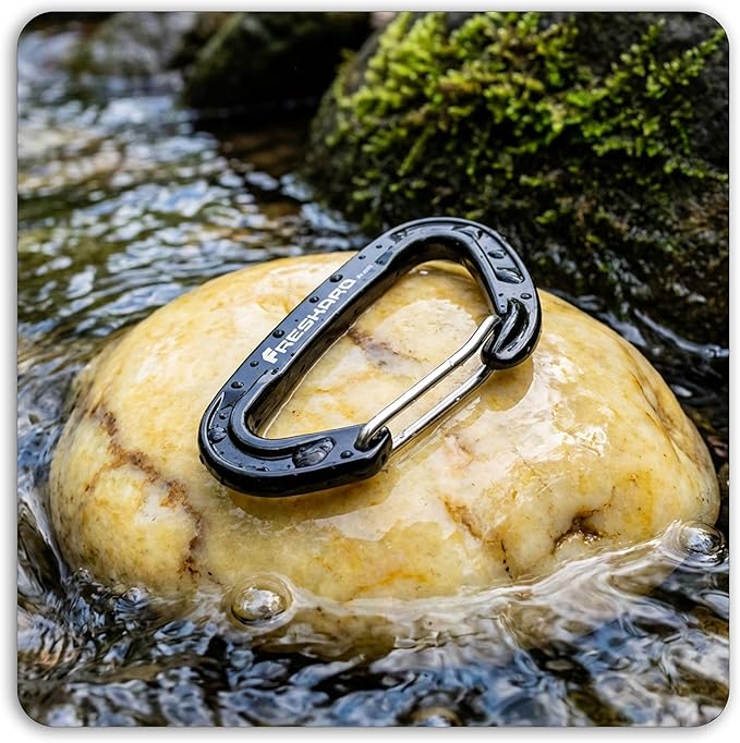 FresKaro 5pcs Nano Carabiner Clips, 8kN 1798lbs, Small Sturdy, Reliable Time-Tested Strong Spring Wiregate, Mini Size 2.37inch, Choice of 5colors