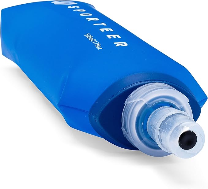 Sporteer 500ml Soft Flask (2-Pack) - Leak-Proof Collapsible Water Bottle for Running Belts, Waist Packs and Handhelds - BPA-Free TPU Folding Bottle for Hiking, Marathons and Travel