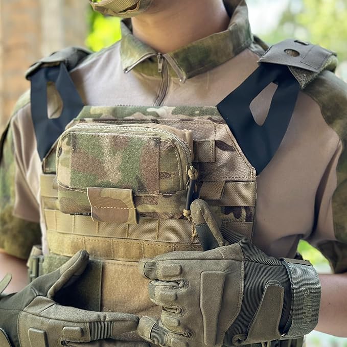 Tactical Molle Admin Pouch Chest Rig Small Molle Chest Pouch Utility MOLLE/Belt Pouch Tactical Vest Pouch Storage Organizer Panel for Tactical Vest 1.75'' Belt Molle Platform