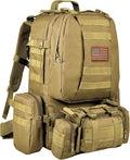 CVLIFE Tactical Backpack Military Army Rucksack 60L Large Assault Pack Detachable Molle Bag