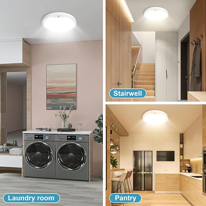 NEWKAZ 9Inch Motion Sensor Ceiling Light Hard-Wired, 20W Indoor Flush Mount LED Ceiling Light, 3000K 4000K 6000K 3CCT Adjustable for Closet Doorway Stairway Hallway, NOT Battery Operated