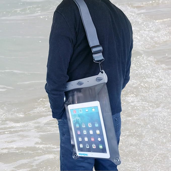 Aquapac Multi-Purpose Large Waterproof Case, 9" by 12", 23 by 31cm, for Maps, Phones, Documents, Waterproof to 10m / 30ft, Shoulder Strap