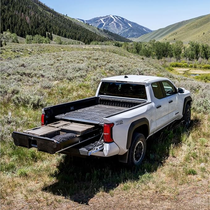 DECKED Truck Bed Storage System with System Accessories | Compatible with Toyota Tacoma with Power Accessory Bed (2024-Current) 6'1"
