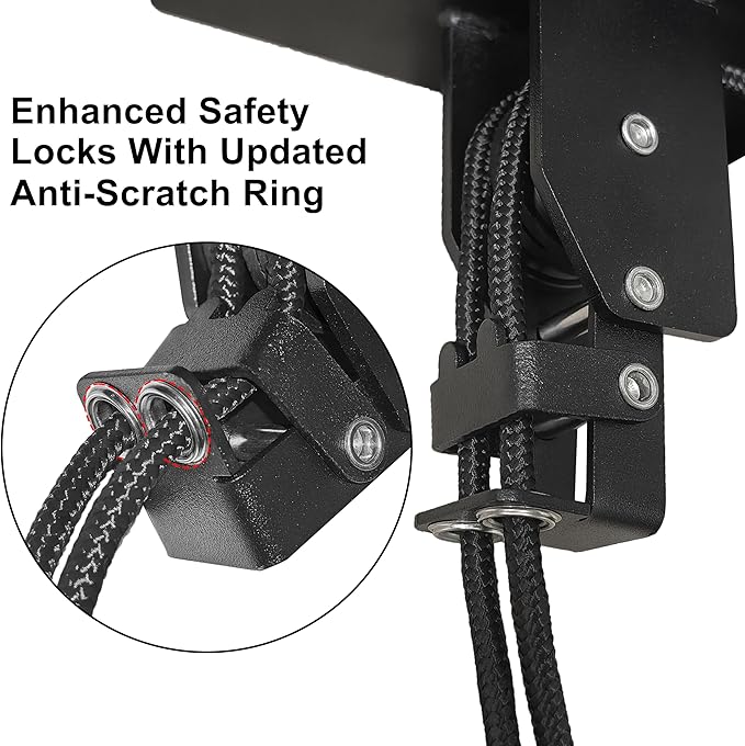TRUSOON 2025 Upgrade Cargo Box Garage Pulley System, Garage Ceiling Hoist Heavy-Duty Holds up to 150 lbs Capacity, Fit 10-18 Foot Ceilings, Black