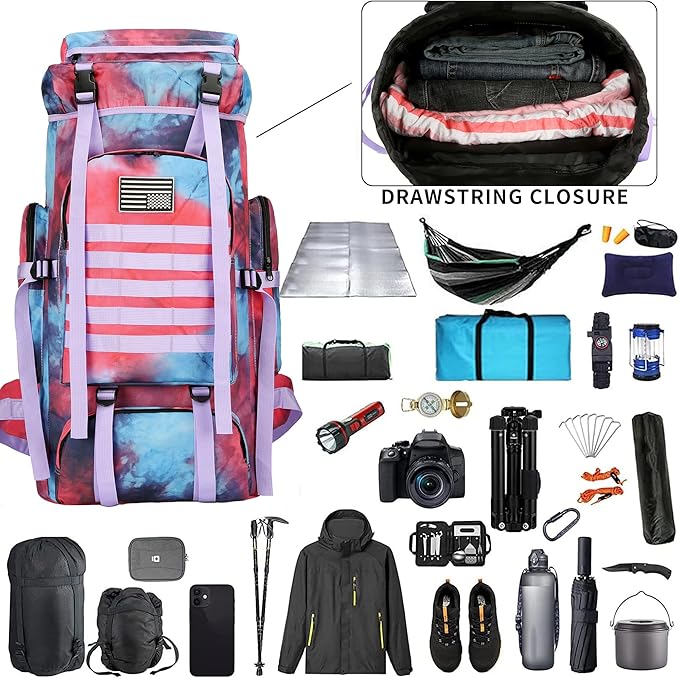 Hiking Backpack for Men 70L/100L Camping Backpack Military Rucksack Molle 3 Days Assault Pack for Climbing | Camping Backpack, 3 Days Assault Pack, for Climbing