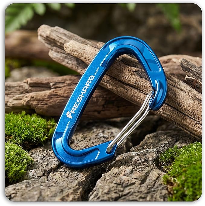 FresKaro 5pcs Nano Carabiner Clips, 8kN 1798lbs, Small Sturdy, Reliable Time-Tested Strong Spring Wiregate, Mini Size 2.37inch, Choice of 5colors