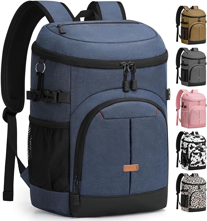 Pritent Cooler Backpack for Men Women Insulated Waterproof Backpack Cooler Leak Proof Cooler Bag Lightweight Lunch Backpack for Camping Beach Travel Picnic