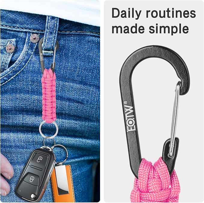 EOTW Paracord Keychain for Men Women Paracord Carabiner Backpack Keychain with Aluminum Clip for Camping Hiking Outdoor Gear