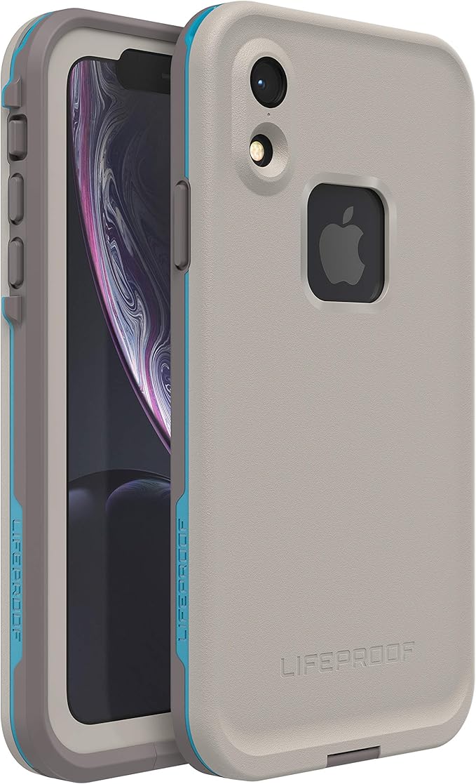 LifeProof iPhone XR FRĒ Series Case - BODY SURF (CEMENT/GARGOYLE/HAWAIIAN OCEAN), waterproof IP68, built-in screen protector, port cover protection, snaps to MagSafe