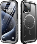 Cozycase for iPhone 15 Pro Waterproof Shockproof Dustproof Case [Compatible with MagSafe] - Heavy Duty/360 Full Body/Military Grade/Rugged Built in Screen/Camera Protector with Lanyard Black