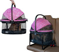 Pet Gear No-Zip View 360 Pet Carrier & Car Seat with Booster Seat Frame for Small Dogs & Cats, Mesh Ventilation, Push Button Entry, No Tools Required, Flowering Fields
