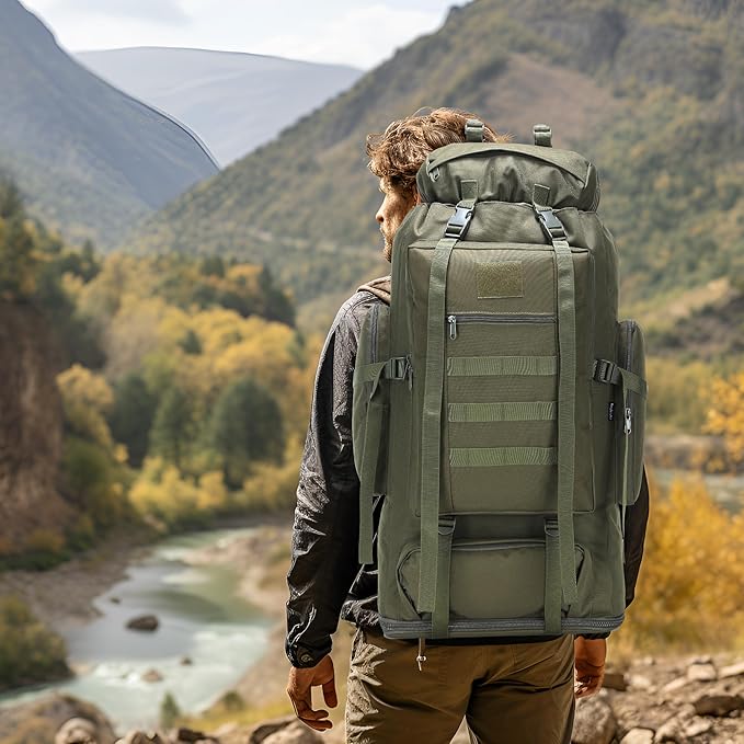Hiking Backpack for Men 70L/100L Camping Backpack Military Rucksack Molle 3 Days Assault Pack for Climbing | Camping Backpack, 3 Days Assault Pack, for Climbing