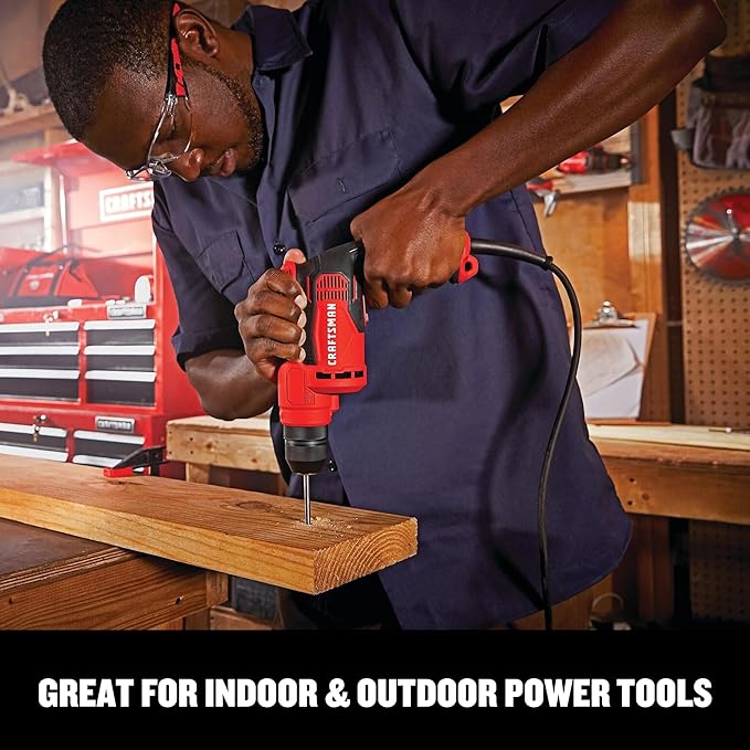 CRAFTSMAN 100 Ft. Indoor/Outdoor Extension Cord 16/3 SJTW, Waterproof Flexible Power Cable with 3-Prong Plug, 10A/1250W/125V, Heavy-Duty Contractor Cord, ETL Certified