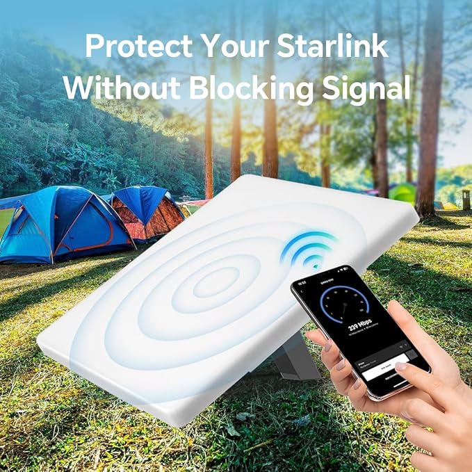 Starlink Mini Silicone Cover, Protective Case for Starlink Mini Satellite Dish, Protection Anti-Drop, Shockproof, Waterproof, Everyday Tear for Outdoor, Easy to Install (Off White)