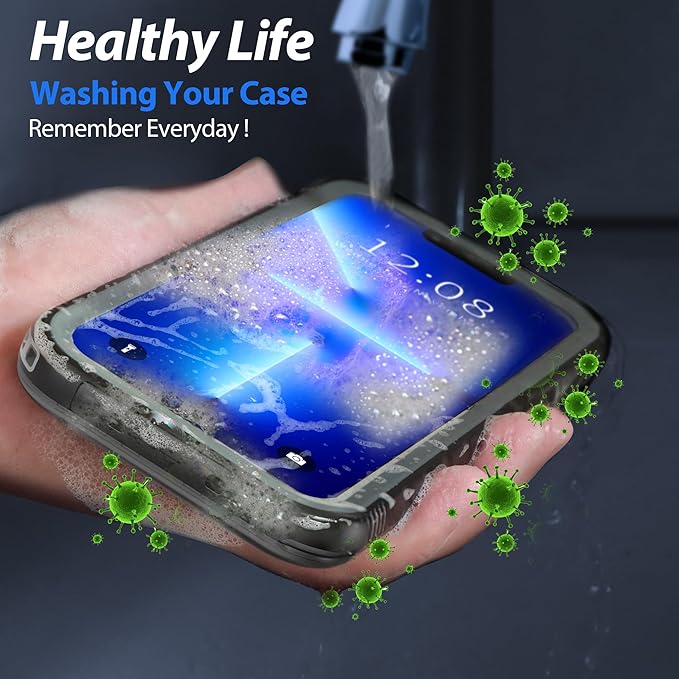 SPORTLINK for iPhone 13 Pro Case Waterproof - Buit in Screen Protector [Compatible with MagSafe][IP68 Underwater][6.6FT Military Dropproof][Dustproof] Full Body Shockproof Case 6.1" Black