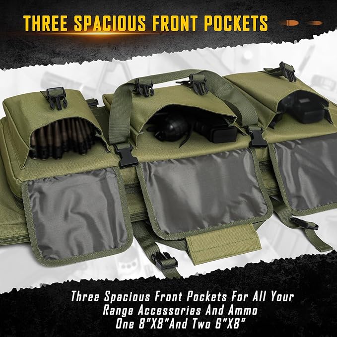DULCE DOM 32/36/42/48/52 inch Double Rifle Case Soft Gun Bag for Rifles Pistols Storage & Transportation, All Around Shooting Range Tactical Backpack for Hunters Shooters, Gift for Boyfriend, Husband