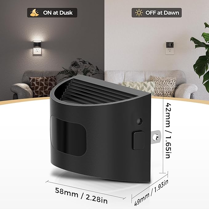 DORESshop LED Night Light[4 Pack], Night Lights Plug into Wall, 3 Mode Plug in Night Light with Motion Sensor, Dusk to Dawn Sensor, 5000K Daylight White, Nightlights for Adults, Bedroom, Hallway