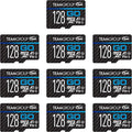 TEAMGROUP GO Card 128GB x 10 Pack MicroSDXC UHS-I U3 V30 4K for Action Cameras & Drone High Speed Flash Memory Card with Adapter for Outdoor Sports&Vlog, 4K Shooting,GoPro&Insta360&DJI TGUSDX128GU366