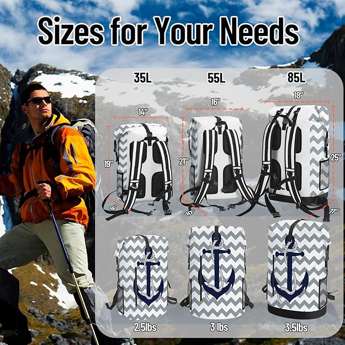 Waterproof Dry Bag Marine Dry Bags, Roll Top Lightweight 5L Dry Storage Bag Backpack with Phone Case for Kayaking Paddle Board Camping Travel Swimming Boating Beach Accessories