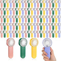 Sumind 100 Pcs Small Personal Portable Fan Mini Handheld Bulk 1 Speed Electric Cute Battery Powered for Neck Lash Makeup Women Men Travel Camping Indoor Outdoor Summer (4 Colors)