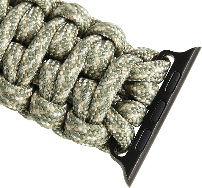 Savior Survival Gear Paracord Watch Band - Compatible with Apple Watch Band 49mm 46mm 45mm 44mm 42mm, iWatch Band Series Ultra 10 9 8 7 6 5 4 3 2 1 SE – Adjustable strap for men (Digital Camo, Large)