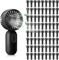 Rossesay 72 Pcs Mini Portable Fan Bulk Cute Handheld Lightweight Small Little Personal Hand Eyelash Fan 3 Speeds USB Rechargeable for Women Men Indoor Outdoor Makeup Travel (Black)