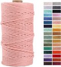 Meat Pink Macrame Cord 3mm x 109Yards,Colored Cotton Rope Craft Cord Colorful Cotton Cord Twine for Wall Hanging Plant Hangers Crafts Knitting Decorative Projects