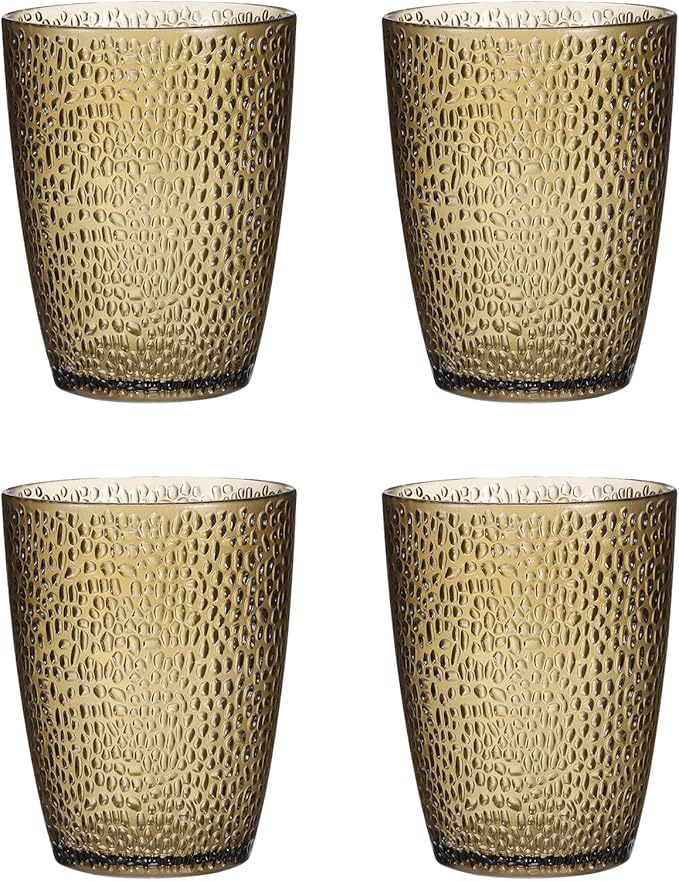 uxcell 10oz Acrylic Drinking Glasses, 4Pcs Plastic Reusable Tumblers Drinkware Unbreakable Water Glasses Cups Stackable & Dishwasher Safe for Home Outdoors Restaurant, Coffee