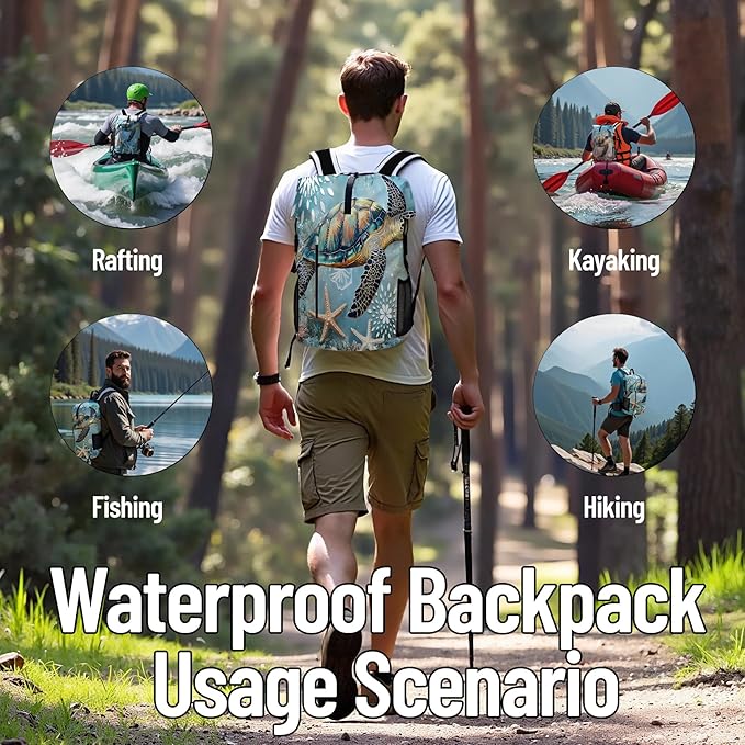 Dry Bag Waterproof, 5L Roll Top Lightweight Dry Storage Floating and Lightweight Bag Backpack with Phone Case for Kayaking Paddle Board Camping Travel Swimming Boating Beach Accessories