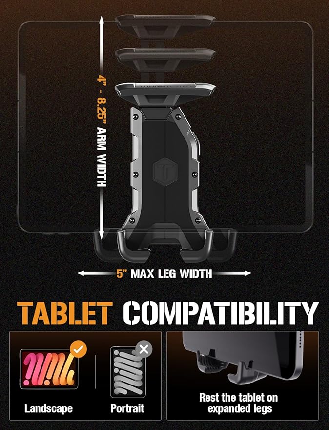 ToughTested Cup Holder Phone & Tablet Mount for Car – Heavy Duty Telescoping Boom GPS Mount for Large Smartphones & Tablets up to 12.1", Stable Base for Trucks, RVs, SUVs & Cars