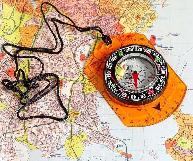 Orienteering Compass - Hiking Backpacking Compass - Advanced Scout Compass Camping and Navigation - Boy Scout Compass Kids - Childrens Compasses for Map Reading - Baseplate Compass Survival