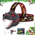 Dysaim Kids Headlamp,Dinosaur Headlamp for Kids LED Head Lamp Camping Gear Flashlight,Hiking Accessories Headlight,Ideal Gift Toys Suitable for Reading Birthday Halloween Xmas Party