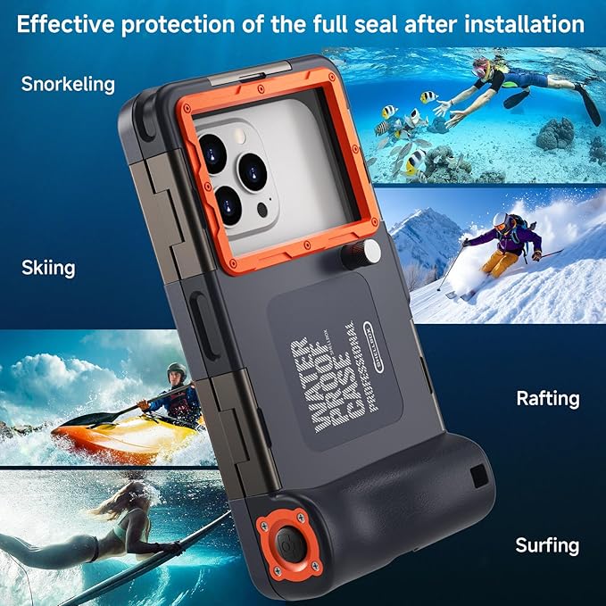 Underwater Phone Case for Snorkeling, [50ft/15M] Professional Deep Diving Waterproof Phone Case for iPhone 17-7 Pro/Pro Max/Plus/Mini, 16/17E, SE 2/3, Galaxy S10-S25 Plus/Ultra, A21-A56 [Classic]