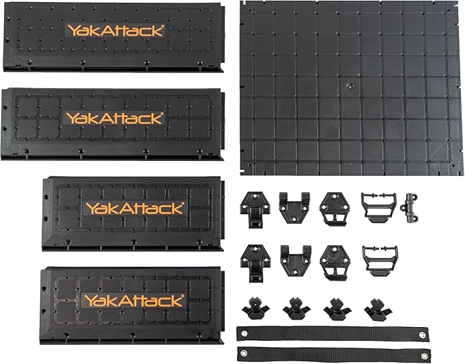YakAttack ShortStak Upgrade Kit for BlackPak Pro | 13" x 16" – Black | Stackable Kayak Crate Extension with GridLoc Panels & Hardware | Not a Standalone Box | Made in USA