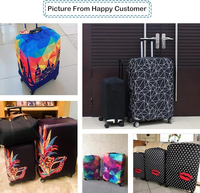 Explore Land Travel Luggage Cover Suitcase Protector Fits 31-32 Inch Case (Polkadot, XL)