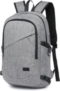 Kono Travel Laptop Backpack with USB Charging Port, Business Anti Theft Slim Sturdy Personal Item Bag, Water Resistant College Computer Daypack for Men & Women Fits 15.6 Inch Notebook, Grey