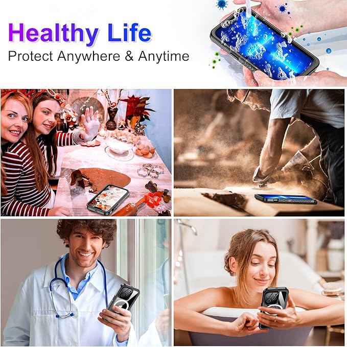 Red2Fire 2025 New Designed for iPhone 13 Pro Max Case Waterproof, [Compatible with MagSafe][Full Body Shockproof][IP68 Underwater][Dustproof][Dropproof] Phone Case 6.7"