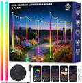 AILBTON 2-Pack 6.6FT RGB+IC Neon Ambient Light for Poles,Outdoor Clip-on Chasing Effect Lighting, Waterproof Neon Atmosphere Lights for Patio Outdoor Living Camping Party