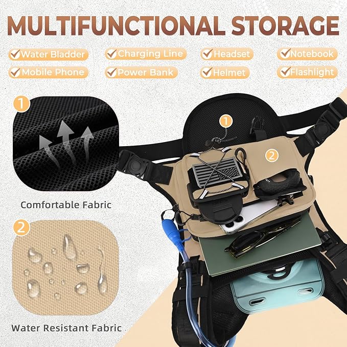 Criuage USA Original Patent Running Hydration Vest Backpack, Lightweight Chest Pack with 2.0L Water Bladder Bag Daypack for Hiking Running Cycling Race Marathon for Women Men