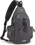 G4Free Canvas Sling Bag Crossbody Backpack with USB Charging Port & RFID Blocking, Hiking Daypack Chest Bag for Women Men