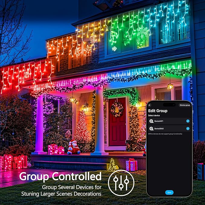 JMEXSUSS 200 LED RGB String Light 66ft Outdoor Indoor, Color Change Christmas Lights Clear Wire Plug in for Bedroom Tree Room Party Birthday Decorations