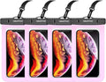 4 Pack 8.5“ Waterproof Cell Phone Pouch - Underwater Dry Bag Case Lanyard - Water Proof Clear Holder Protector for iPhone 16 15 14 Pro Max Plus Samsung Galaxy S25 S24 Ultra Note for Beach Swimming