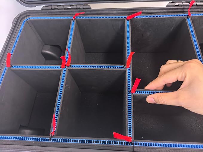 LAFENLIN UPGRADE DIY Divider System for Pelican 1510 [Organize Securely, Customize Instantly], Professional U-Clip & Red Pull Tab Dividers for Camera, Tactical, Medical, Tool Gear - Case Not Included