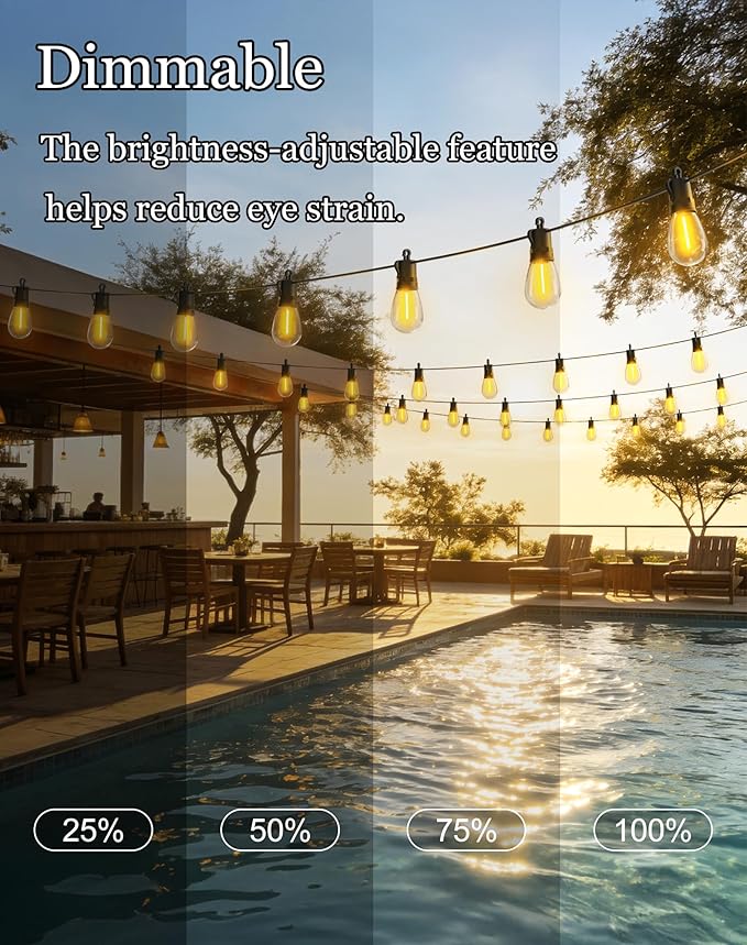 148ft-Solar-Powered-Lights-Outdoor-Waterproof-String Lights-Outside-Patio-Yard-Garden-Fence-Backyard-Deck-Porch-Balcony-Patios-Camping-Battery-Operated-LED-Fairy-Strip-Lighting-Hanging-Edison-Bulbs