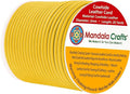 Mandala Crafts Round Genuine Yellow Leather Cord for Jewelry Making – 2mm Cowhide Leather Rope String Lace for Kumihimo – 20 Yards Cowhide Craft Cording Spool