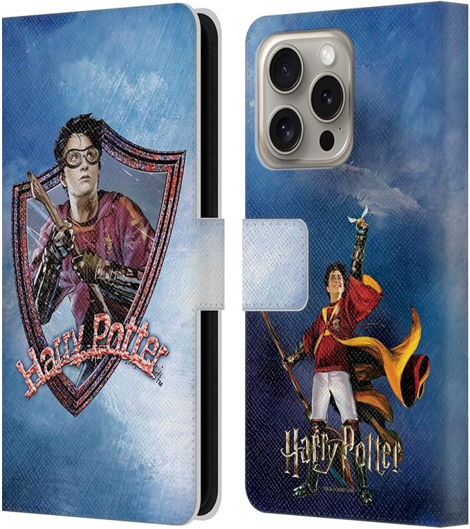 Head Case Designs Officially Licensed Harry Potter Quidditch 2 Prisoner of Azkaban II Leather Wallet Case Compatible with Apple iPhone 16 Pro