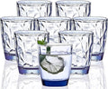 10 Oz Unbreakable Tritan Drinking Glasses Shatterproof Acrylic Glasses Drinkware BPA Free Hard Plastic Cups Reusable Kitchen Water Glasses Drinking Set of 8 (Blue)