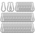 2.36'' Carabiner Clips, 1/4 Inch Heavy Duty Galvanized Steel Spring Snap Hook, Small Carabiner Clip 260LBS Holding Capacity Quick Link Clip Keychain for Hammock Dog Leash & Camping Gym(40 PCS M6)